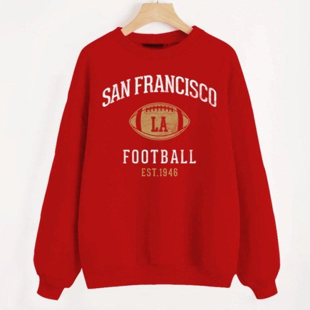 San Francisco Football Est 1946 Red Crewneck Sweatshirt